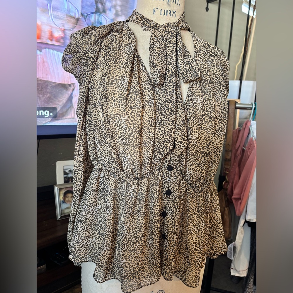 Zara leopard print blouse